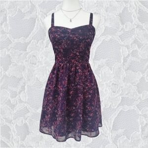 Garage purple pink floral patterned dress XS